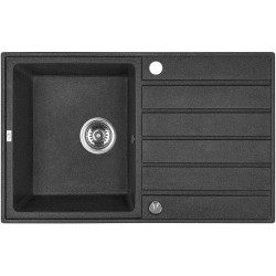 Czarny Zlewozmywak Margarita z Ociekaczem - Elegancja i Trwałość w Twojej Kuchni!