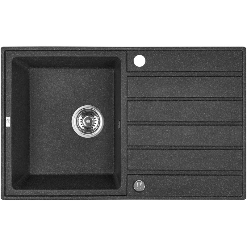 Czarny Zlewozmywak Margarita z Ociekaczem - Elegancja i Trwałość w Twojej Kuchni!