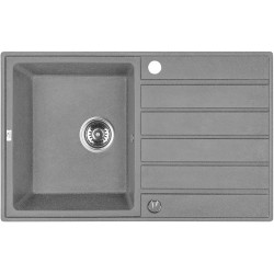 Laveo Margarita zlewozmywak granitowy szare 490x790 1-komorowy