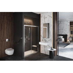 Seria 201 drzwi prysznicowe przesuwne 120 cm, Clean Control, chrom przezroczyste