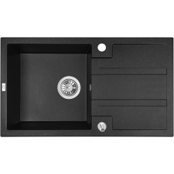 Laveo Barbados zlewozmywak granitowy czarne 440x760 1-komorowy