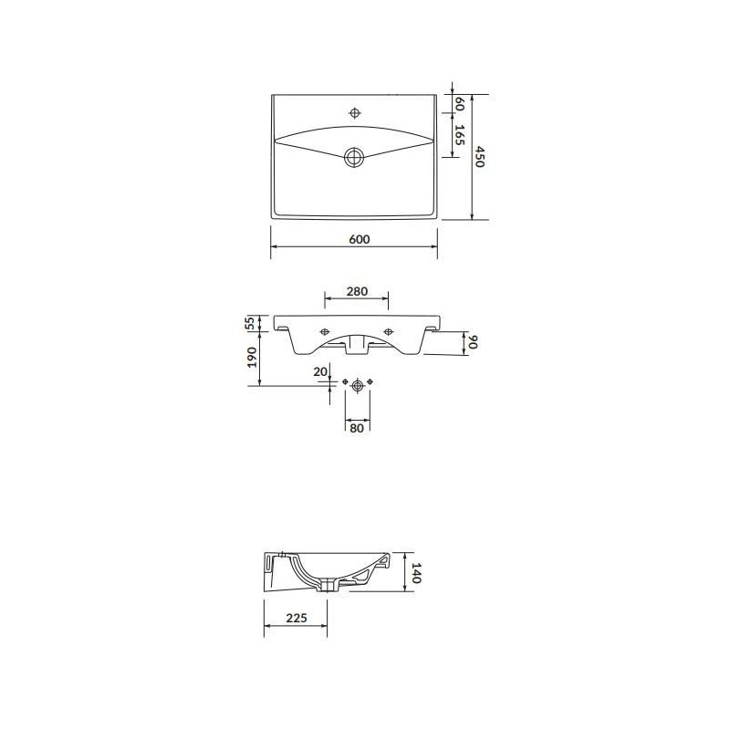 Elegancka, nowoczesna umywalka ceramiczna City 60 cm z funkcjonalnością do każdej łazienki