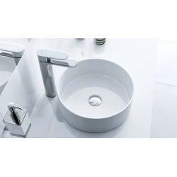 Ovia umywalka nablatowa 36 cm okrągła, biały połysk