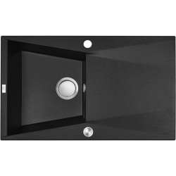 Czarny Grenada: Zlewozmywak 1-komorowy z Ociekaczem i Syfonem Space Saving!