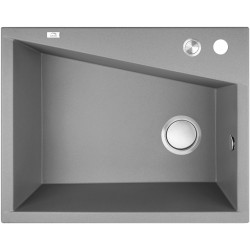 Laveo Grenada zlewozmywak granitowy szare 480x600 1-komorowy