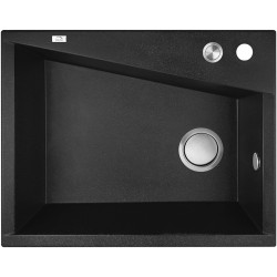 Laveo Grenada zlewozmywak granitowy czarne 480x600 1-komorowy