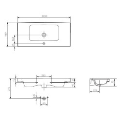 Crea 100 cm - Stylowa umywalka ceramiczna, elegancja dla Twojej łazienki