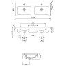 Elegancka Podwójna Umywalka Crea 120 cm - Styl i Funkcjonalność w Jednym