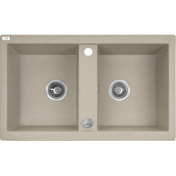 Laveo Barbados zlewozmywak granitowy beż 480x780 2-komorowy