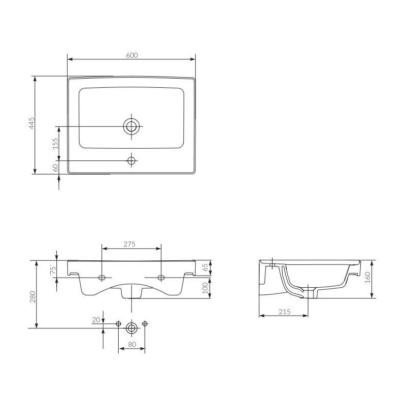 Elegancka Umywalka Meblowa Crea 60 cm - Stylowa Ceramika do Twojej Łazienki