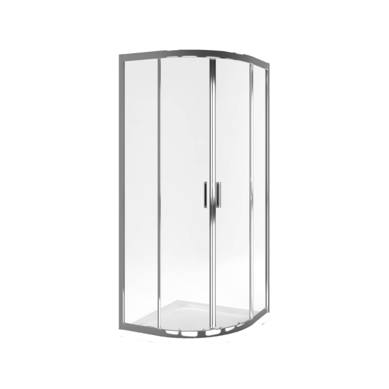 Seria 201 kabina półokrągła 80x80 cm drzwi przesuwne, powłoka Clean Control, chrom