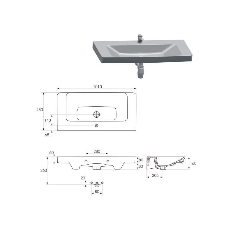 Elegancka umywalka ceramiczna Mille 100 cm – styl i funkcjonalność w Twojej łazience!