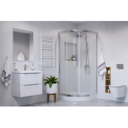Seria 201 kabina półokrągła 90x90 cm drzwi przesuwne, powłoka Clean Control, chrom