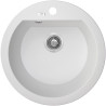 Okrągły Zlewozmywak Dafne 1-komorowy, Biały - Styl i Funkcjonalność dla Twojej Kuchni