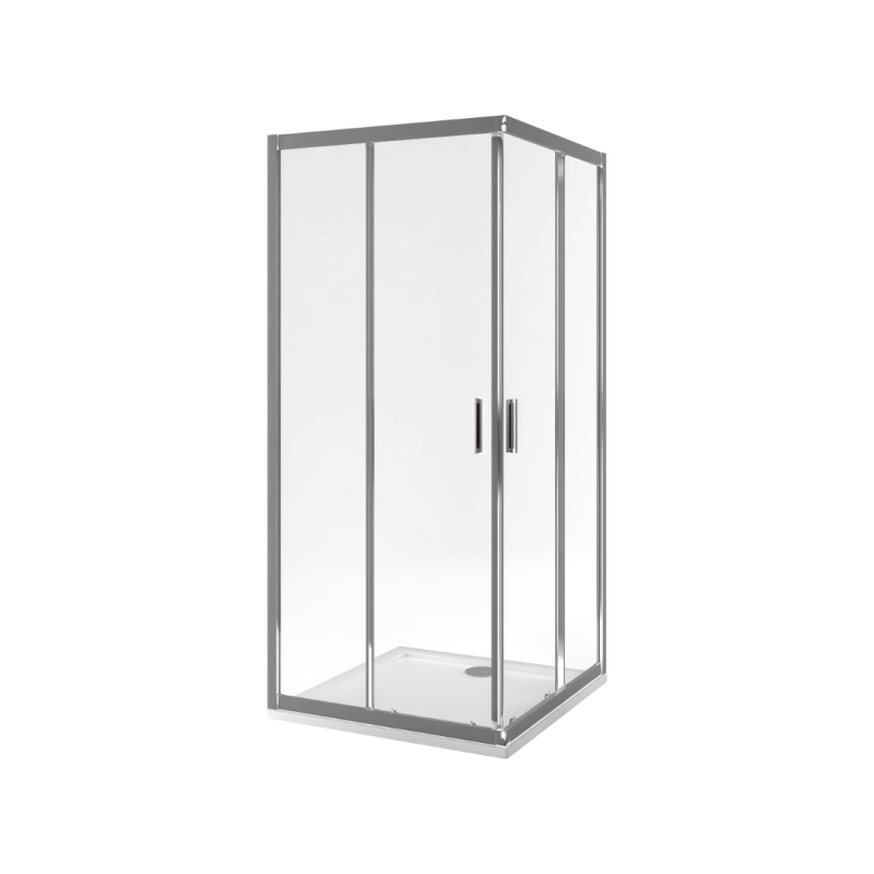 Seria 201 kabina kwadratowa 90x90 cm drzwi przesuwne, powłoka Clean Control, chrom