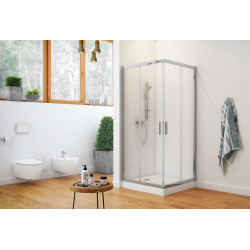 Seria 201 kabina kwadratowa 90x90 cm drzwi przesuwne, powłoka Clean Control, chrom