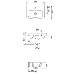 Cersania NEW 40 cm - Stylowa umywalka ceramiczna do mebli lub na ścianę!