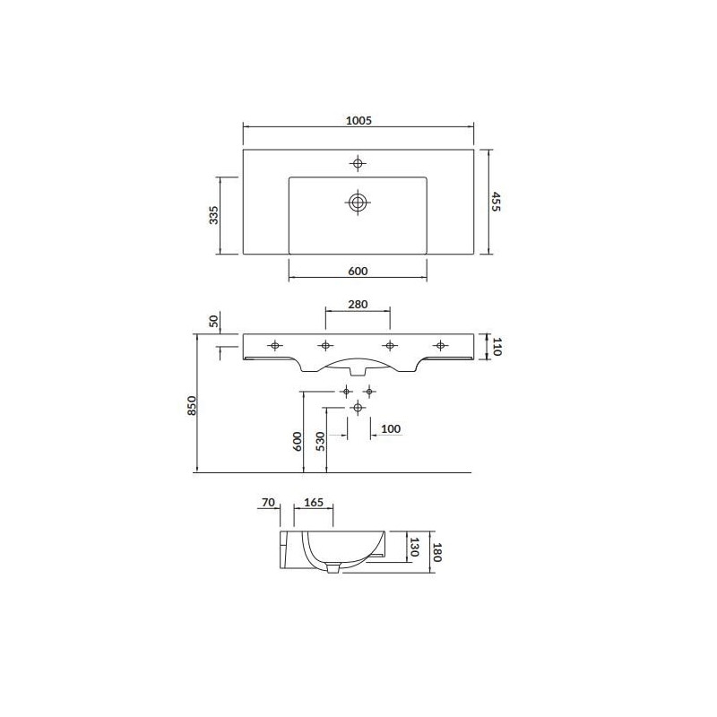 Ekskluzywna umywalka meblowa Inverto 100 cm - nowoczesna elegancja w łazience