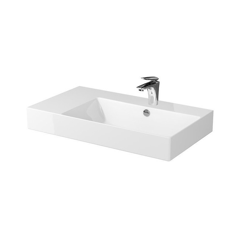 Nowoczesna Umywalka Ceramiczna Inverto 80 cm Lewa - Styl i Wygoda do Twojej Łazienki