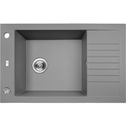 Pionier - Nowoczesny Zlewozmywak 1-komorowy z Półociekaczem, Szary, Odporny i Funkcjonalny