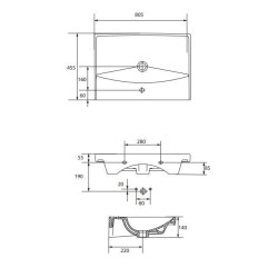Stylowa Umywalka Ceramiczna City 80 cm - Elegancja i Funkcjonalność dla Twojej Łazienki!