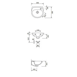 Elegancka Umywalka Ceramiczna Eko 35 cm Prawa - Styl i Funkcjonalność do Twojej Łazienki