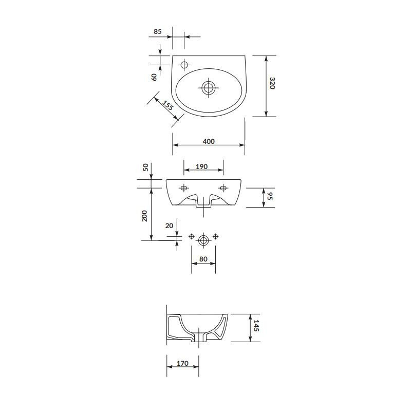 Nowoczesna umywalka ścienna Parva 40 cm - styl i funkcjonalność!