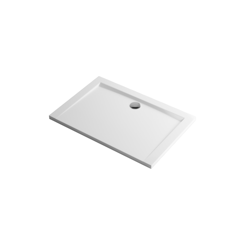 Forma brodzik prostokątny 120x80 cm niski, biały połysk