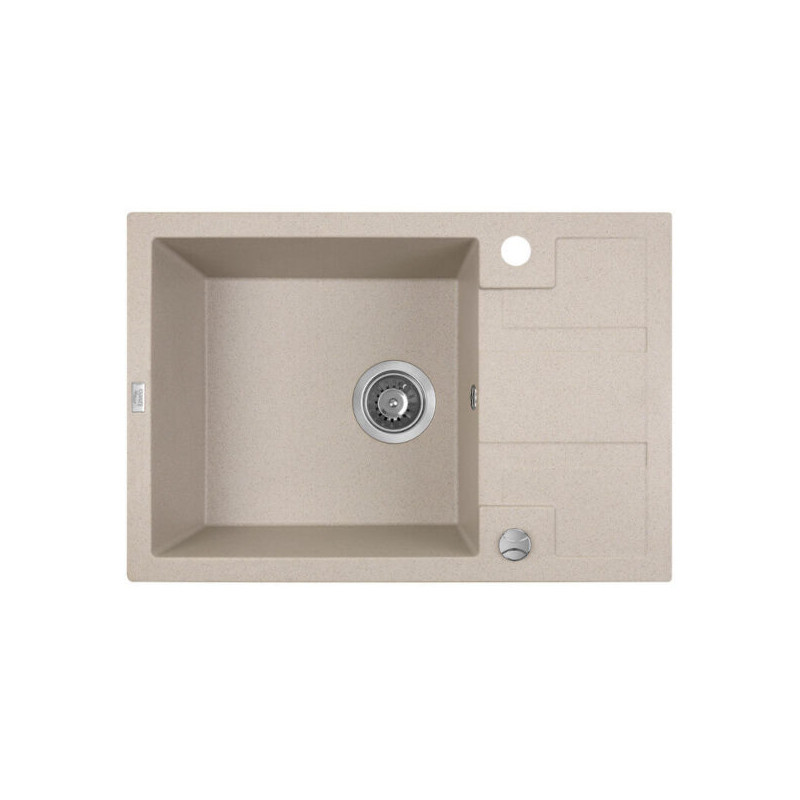 Zlewozmywak Barbados 1-komorowy z półociekaczem, beżowy, funkcjonalność i styl w kuchni