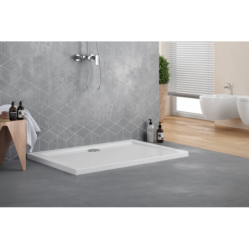 Forma brodzik prostokątny 120x90 cm niski, biały połysk