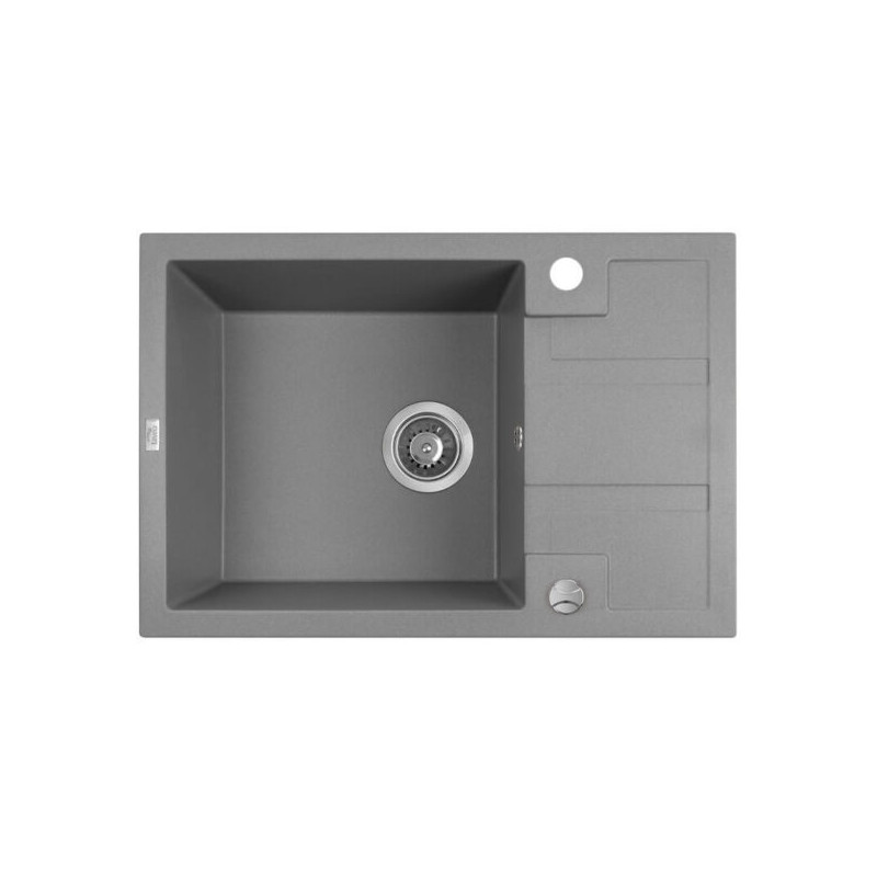 Barbados Premium Zlewozmywak Szary 1-Komorowy z Półociekaczem, Odporny i Funkcjonalny