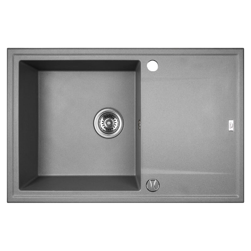 Megalo Grey - Elegancki i Funkcjonalny Zlewozmywak 1-komorowy z Ociekaczem 780x500 mm