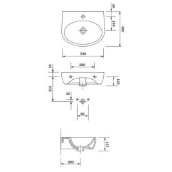 Elegancka Umywalka Ceramiczna Parva 55 cm - Styl i Funkcjonalność w Twojej Łazience