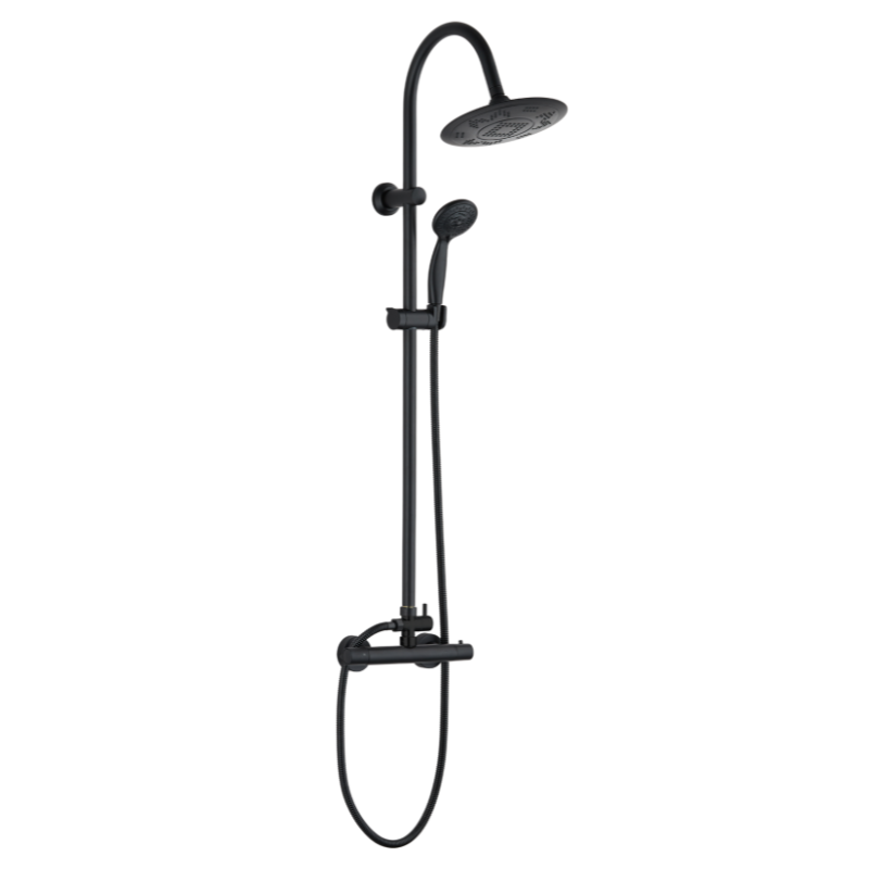 Elegancka Deszczownia GRACJA z Termostatem Slim, Nowoczesna Schwarz