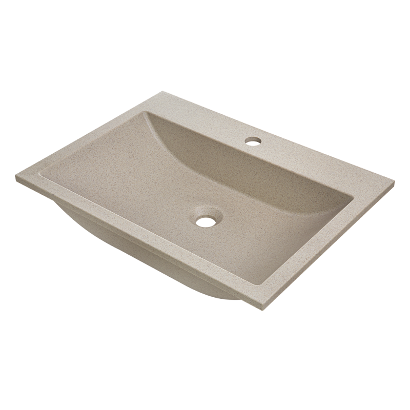 Stylowa umywalka granitowa Albano 60x44 - Odporna i elegancka, w kolorze beżu