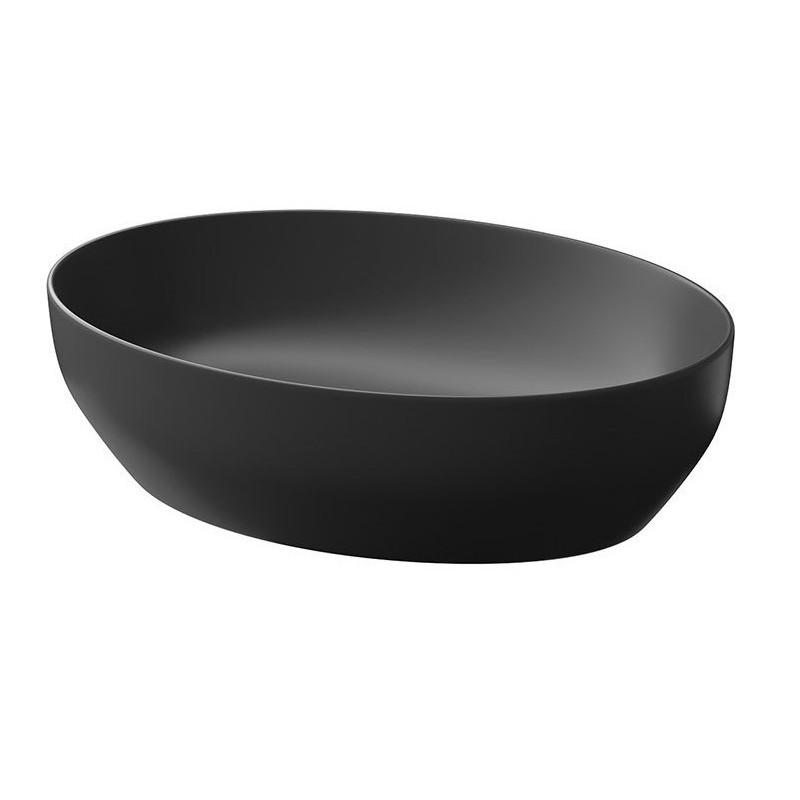 Elegancka Umywalka Nablatowa Larga Elipsa 50x38cm Antracyt Mat - Styl i Nowoczesność