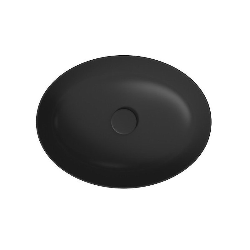 Elegancka Umywalka Nablatowa Larga Elipsa 50x38cm Antracyt Mat - Styl i Nowoczesność