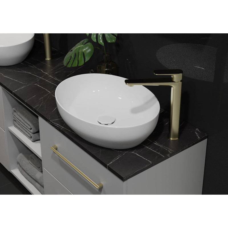 Ceramiczna umywalka Larga Elipsa 50x38 cm - elegancja i trwałość dla Twojej łazienki!