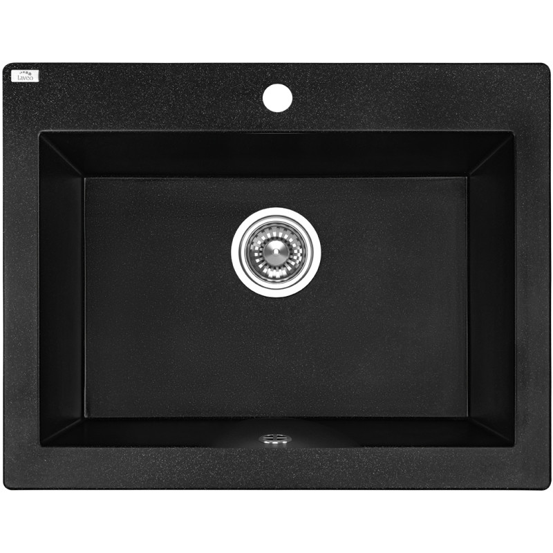 Komodo Czarny Zlewozmywak Jednokomorowy 58 x 49 cm - Nowoczesny Design, Solidna Wytrzymałość