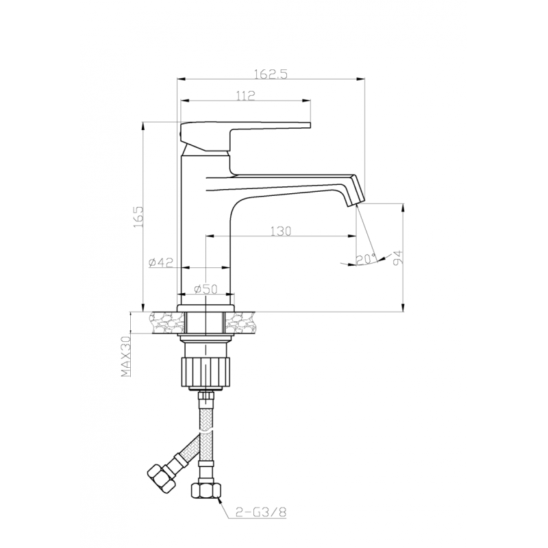 Elegancka czarna bateria umywalkowa Fira – nowoczesny styl w Twojej łazience!