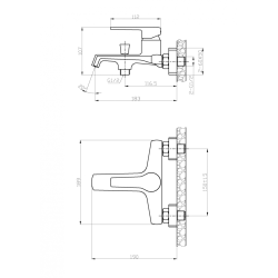 Luksusowa bateria wannowa Fira czarna – Elegancja w Twojej łazience!