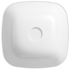 Elegancka umywalka Larga 38x38 cm - kwadratowa, biała, nablatowa każdej łazienki