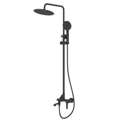 Elegancka deszczownia Invena Fira – czarna z baterią wannowo-natryskową