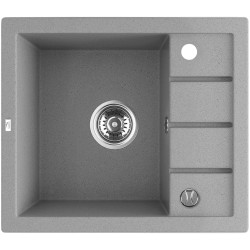 Stylowy Zlewozmywak 1-komorowy z Półociekaczem - Trwały i Elegancki, Szary