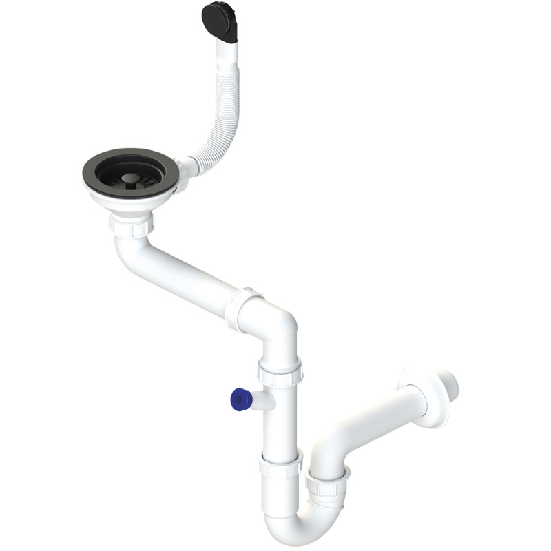 Sprytny Syfon OKS 223C z Serii Space Saving - Czarne Wykończenie dla Wymagających