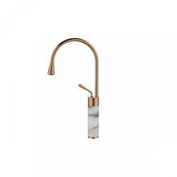 Elevacja Łazienki: Stylowa Wysoka Bateria Umywalkowa GABRO w Bieli i Miedzi