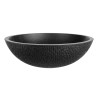 Amber Ceramic Premium – Okrągła Umywalka Nablatowa Granitowa, Czarna, Odporna i Stylowa