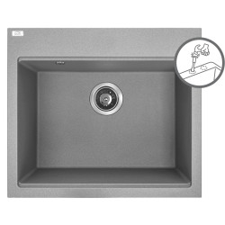 Laveo Tau zlewozmywak granitowy szare 500x570 1-komorowy