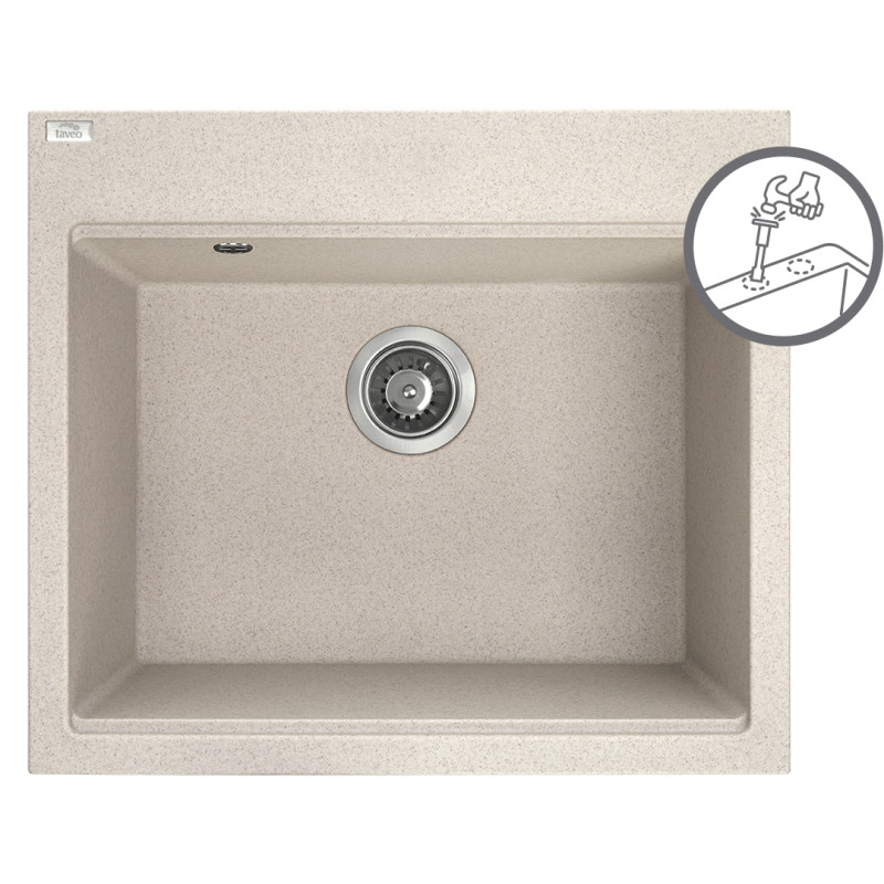 Zlewozmywak Tau 1-komorowy 570x500 mm - Elegancja i Wytrzymałość dla Twojej Kuchni