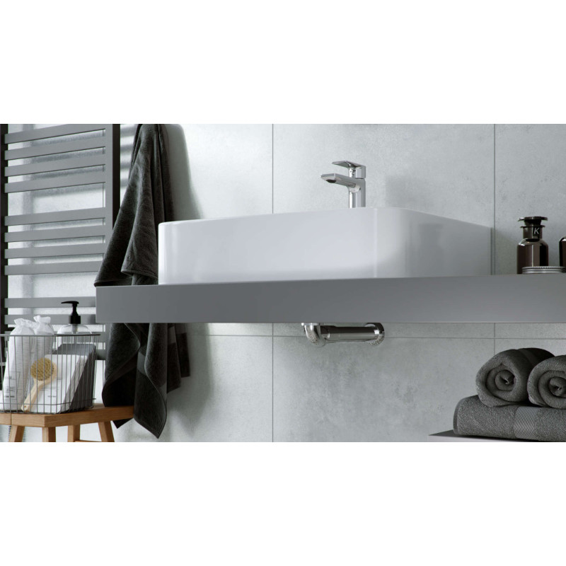 Syfon umywalkowo-bidetowy niski z rurą sztywną, chrom